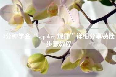 3分钟学会“wepoker 规律	”详细分享装挂步骤教程