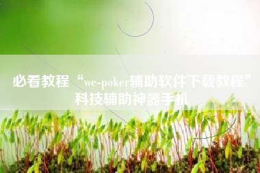 必看教程“we-poker辅助软件下载教程”科技辅助神器手机