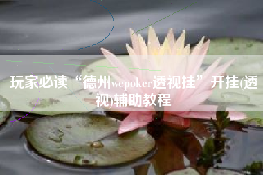 玩家必读“德州wepoker透视挂	”开挂(透视)辅助教程