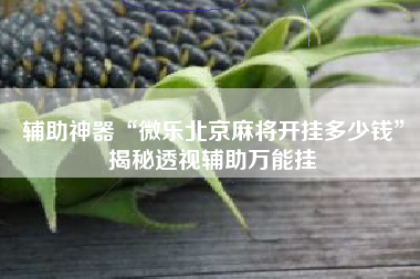 辅助神器“微乐北京麻将开挂多少钱	”揭秘透视辅助万能挂
