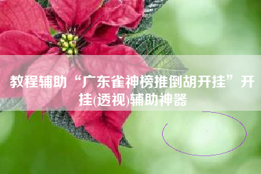 教程辅助“广东雀神榜推倒胡开挂	”开挂(透视)辅助神器