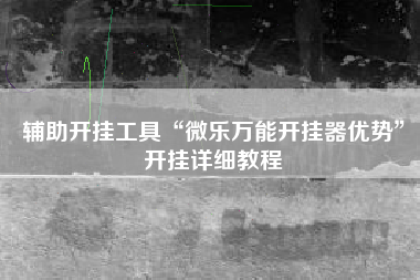 辅助开挂工具“微乐万能开挂器优势	”开挂详细教程